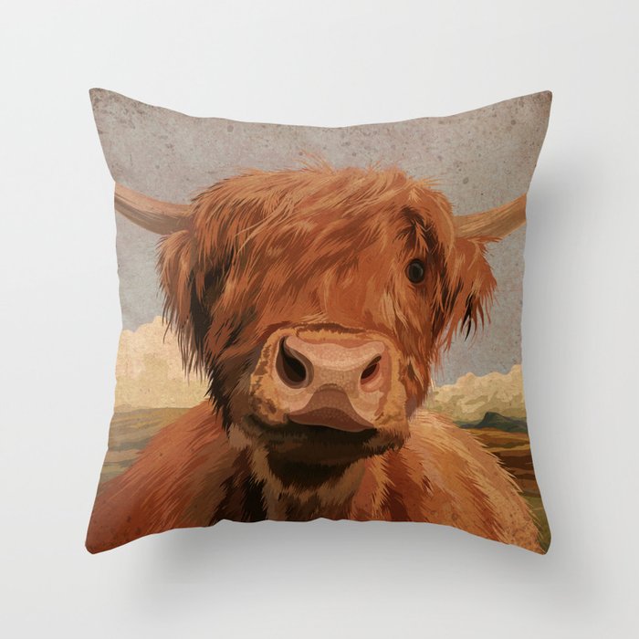 highland cattle pillow
