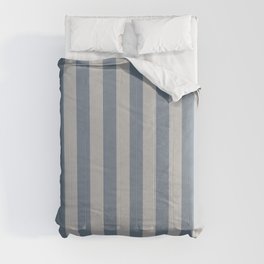 [ Thumbnail: Light Slate Gray and Grey Colored Striped Pattern Comforter ]