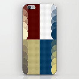 Grid retro color shapes patchwork 2 iPhone Skin