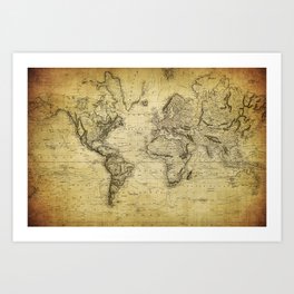 World Map 1814 Art Print