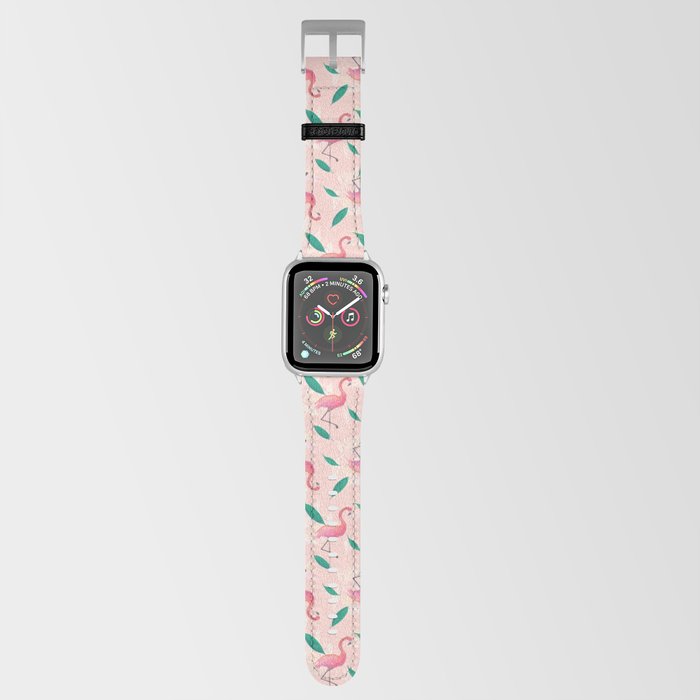 Pink flamingo tropical pattern Apple Watch Band