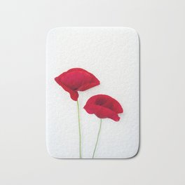 Two Red Poppies Bath Mat | Elegant, Papaverrhoeas, Flower, Nature, Poppy, Poppies, Happy, Flowers, Vivid, Blush 