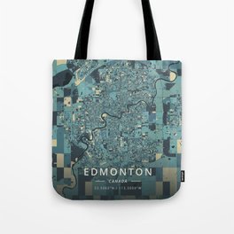 Edmonton, Canada - Cream Blue Tote Bag