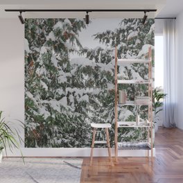 Snowy Fir Trees Wall Mural