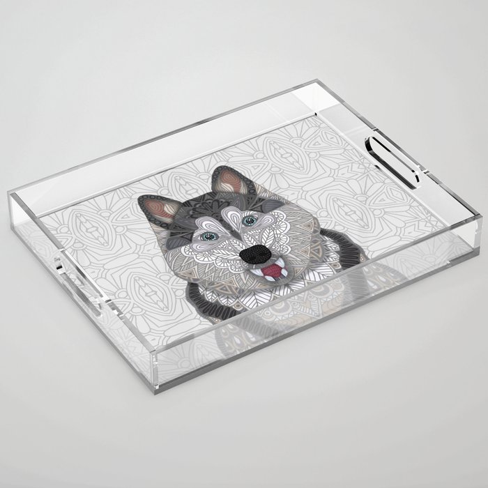Happy Husky Acrylic Tray
