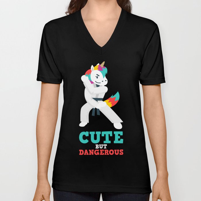 Karate & MMA Unicorn Gift: Cute But Dangerous I Judo V Neck T Shirt