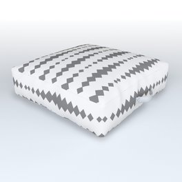 Grey Geometric Horizontal Striped Pattern Outdoor Floor Cushion