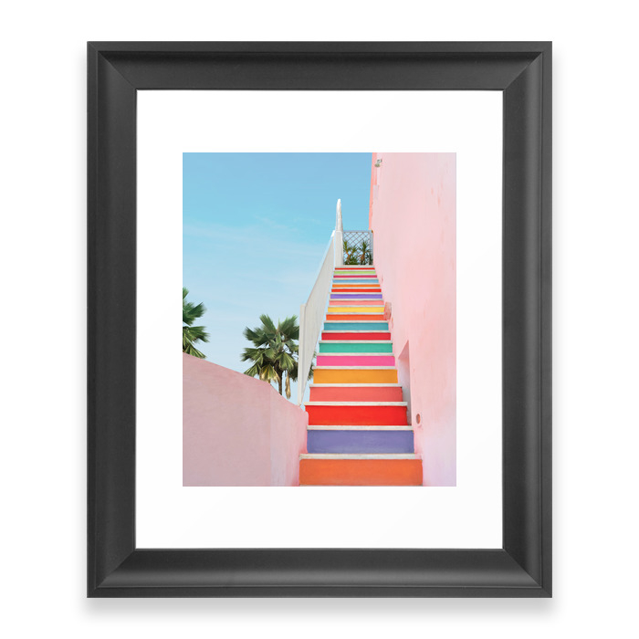 Rainbow Stairway Framed Print by erinsummer_