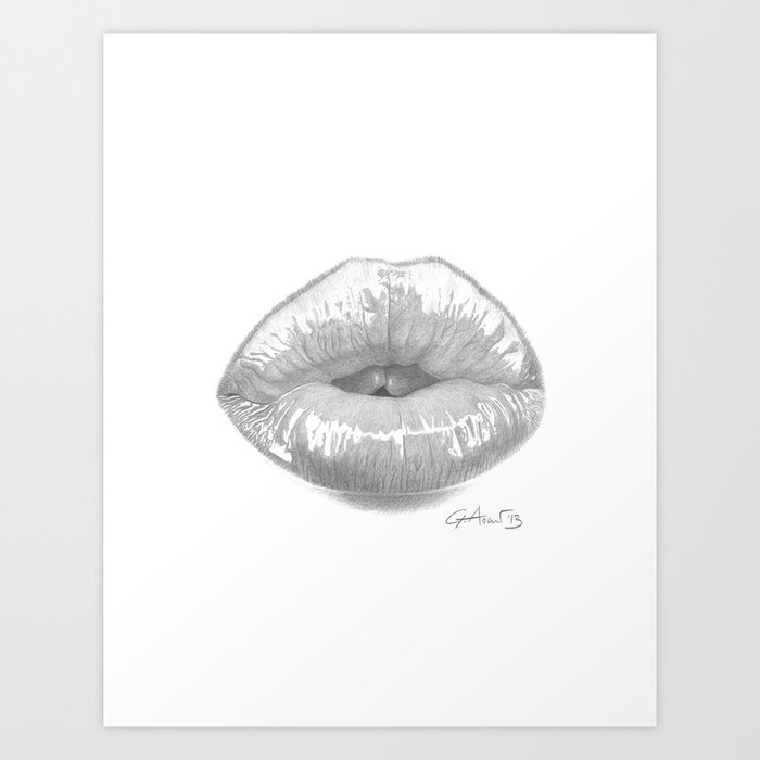 Affetto / Affection - Kiss Lips - Mouth Art Print