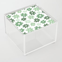 Daisy Flower Pattern (sage green/white) Acrylic Box
