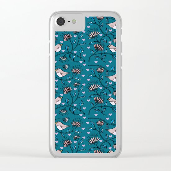 Birds Pattern Clear iPhone Case