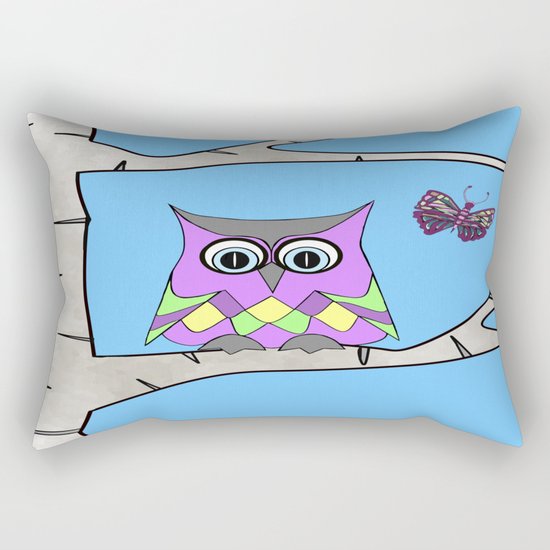 Spring Owl Rectangular Pillow