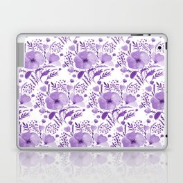 Flower bouquet with poppies - purple Laptop Skin