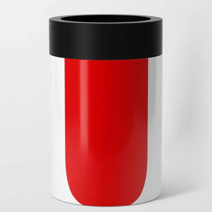 Letter U (White & Red) Can Cooler