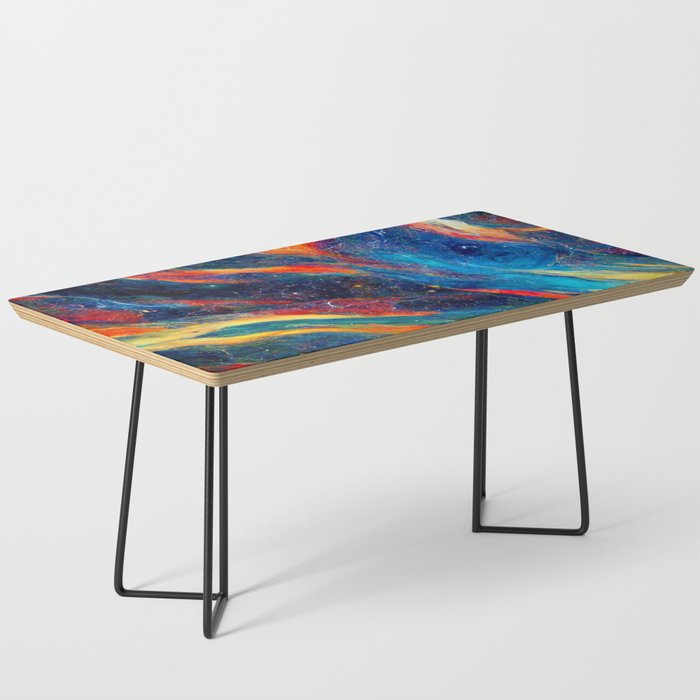 Multi-Colored Galactic Marble Coffee Table