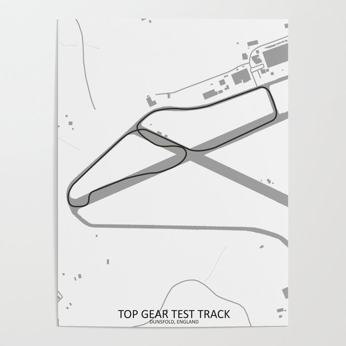 Top Gear Test Dunsfold Poster by City Map Art Prints |
