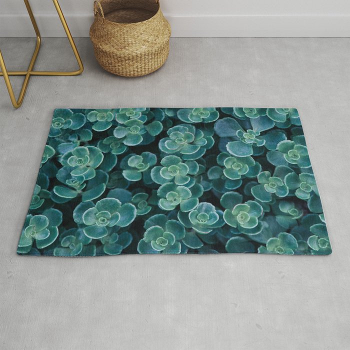 Succulents in Shades of the Sea Rug