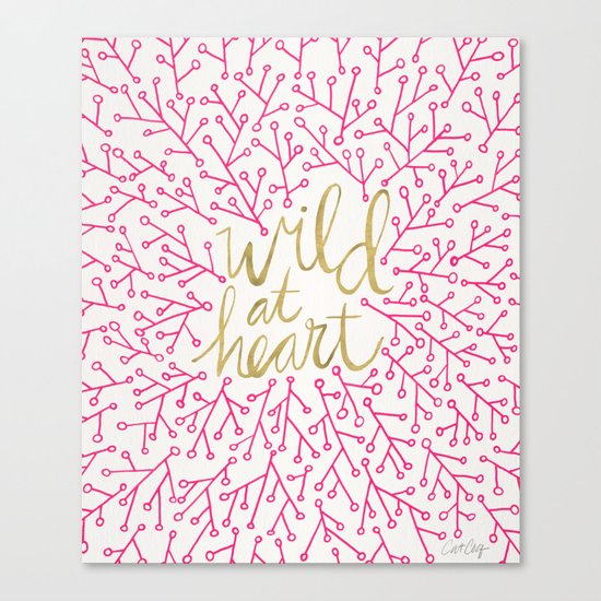 Wild at Heart – Pink & Gold Canvas Print