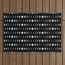 Celestial Moon phases in silver	 Outdoor Rug