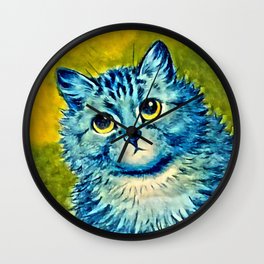 BLUE CAT - Louis Wain Art Wall Clock