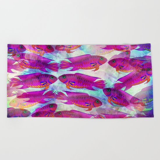 Sea Of Fish Beach Towel