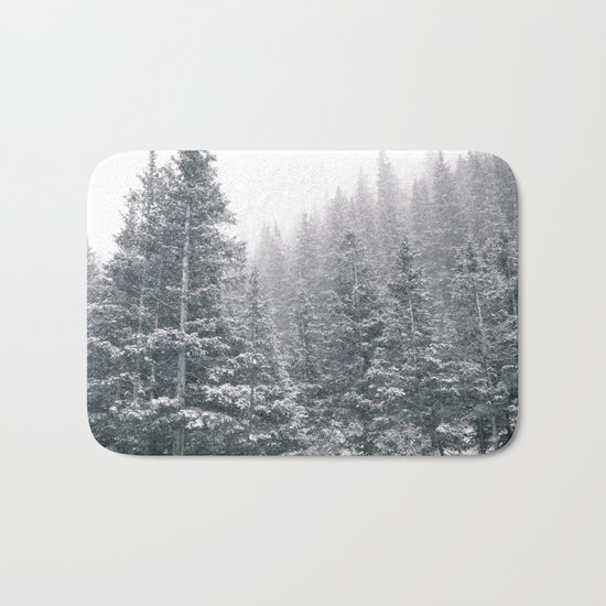 Snowing on the Mountain Bath Mat