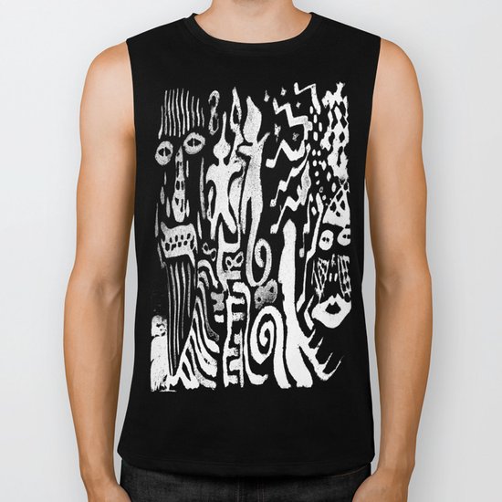 painting remix white Biker Tank