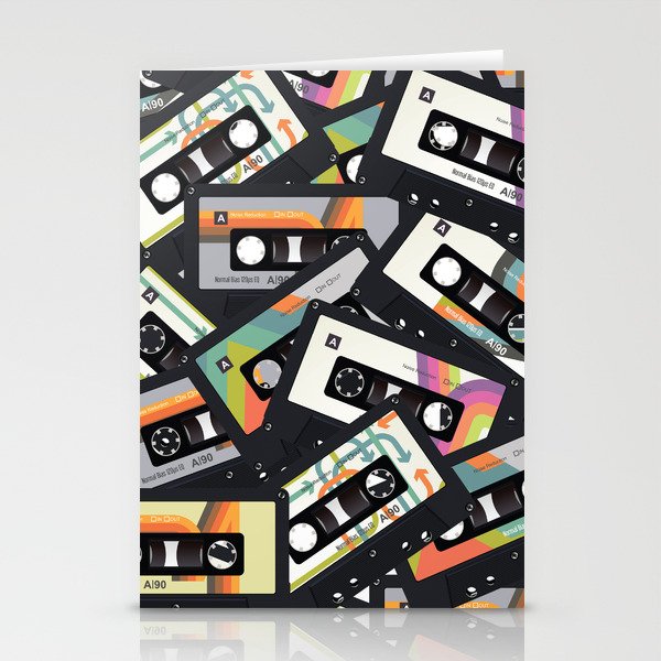 Retro Vintage Cassette Tapes Stationery Cards