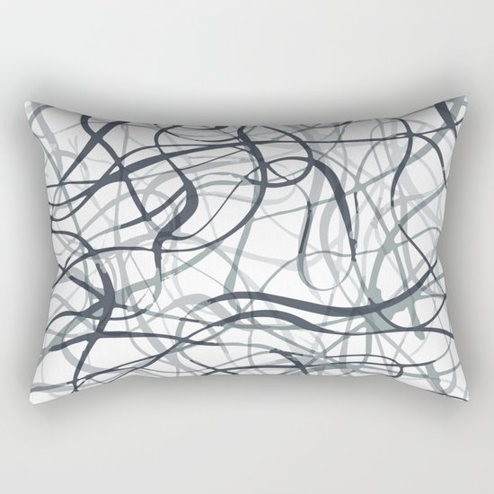 curvy gray & black Rectangular Pillow