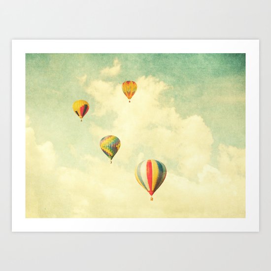 Drifting Balloons Art Print