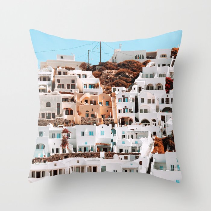 Santorini Island, Greece | Cyclades Islands | Mediterranean Sea | Greek Islands Photography 18 Throw Pillow