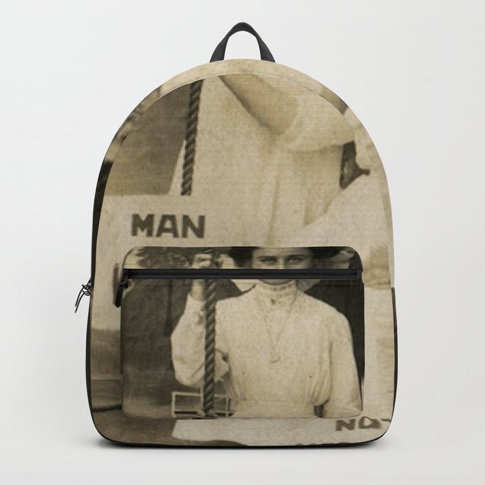Man Wanted - Not Married 'All the Single Ladies' black and white photograph Backpack