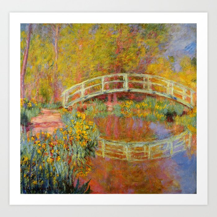 Claude Monet Japanese Footbridge in Monet's Garden 1896 Art Print