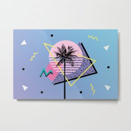Memphis pattern 46 - 80s / 90s Retro / Palm Tree Metal Print | Synthwave, Summer, Tree, Palm, Pattern, Graphicdesign, Wave, Retrowave, Dreamwave, Synth 