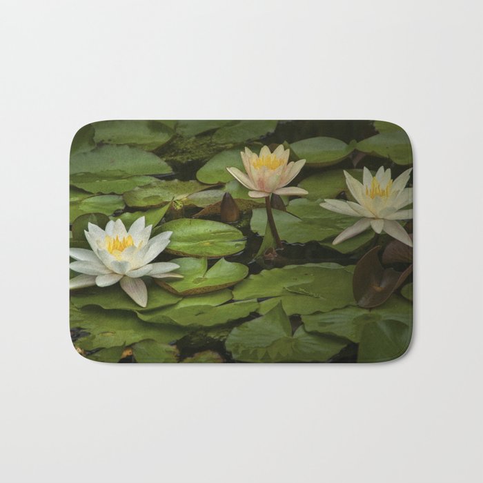 Lily Pads and Blossoms on a Michigan Pond Bath Mat