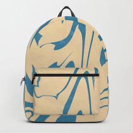Ochre blue liquid swirl Backpack