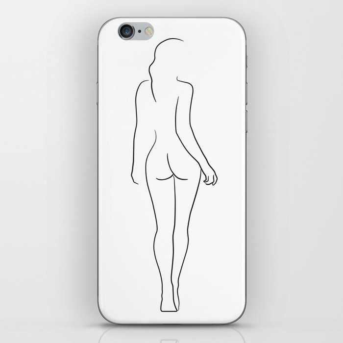 Woman back contour drawing iPhone Skin