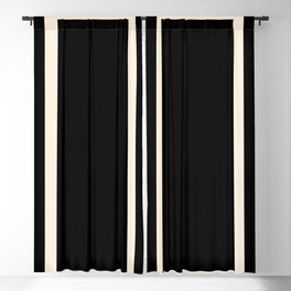 Simple Elegant Minimalist Frame Pattern II in Black and Almond Cream Blackout Curtain