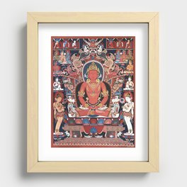 Amitabha Buddha Tibetan Buddhist Thangka Recessed Framed Print