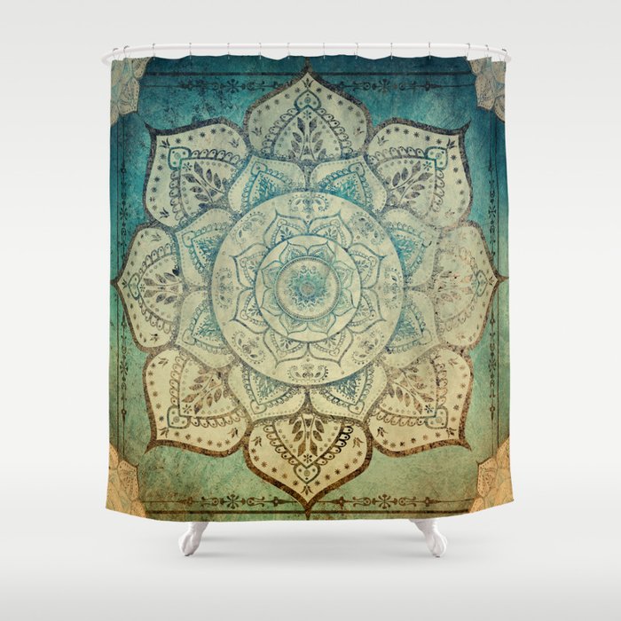 Faded Bohemian Mandala Shower Curtain