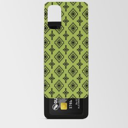 Light Green and Black Native American Tribal Pattern Android Card Case