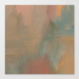 Accomplish 2 - Abstract Modern - Desert Teal Orange Rust Peach Blush Canvas Print