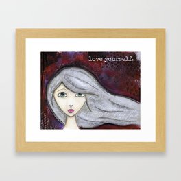 Love yourself Framed Art Print