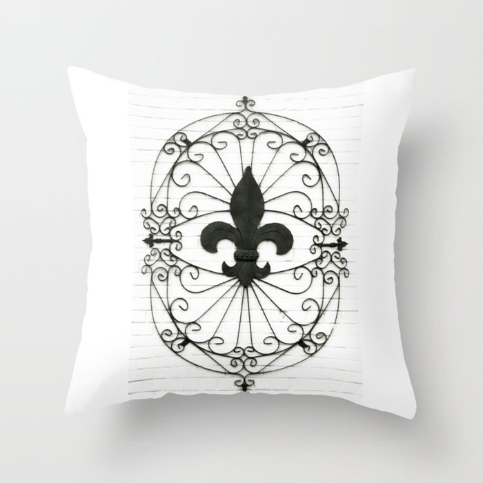 Wrought Iron Fleur De Lis Throw Pillow By Kimdeverthibodeaux