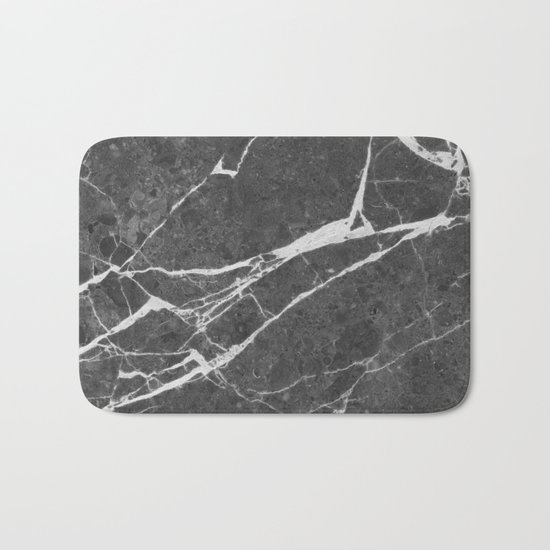 Matte black marble Bath Mat