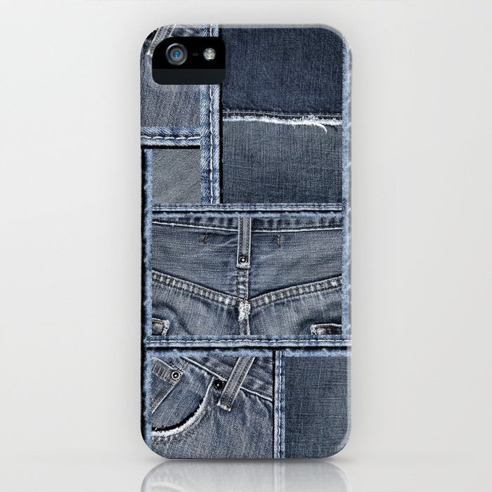 Blue Jeans Denim Patchwork Pattern Iphone Case By Sosweet Society6
