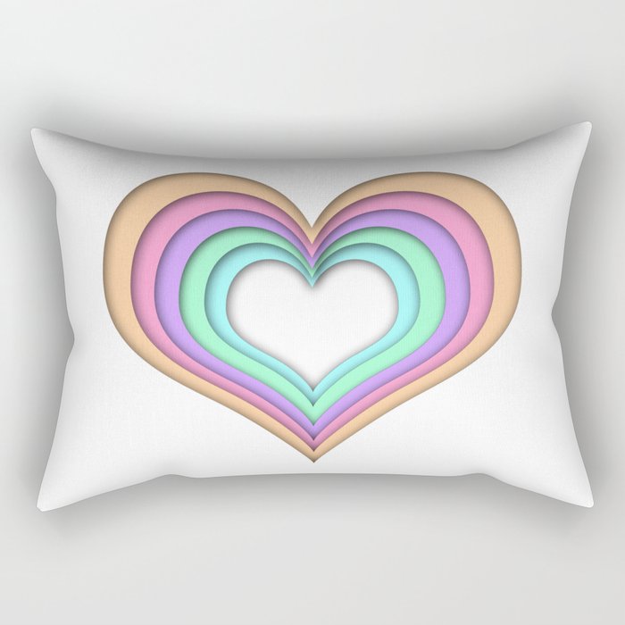 Pastel Heart Rectangular Pillow