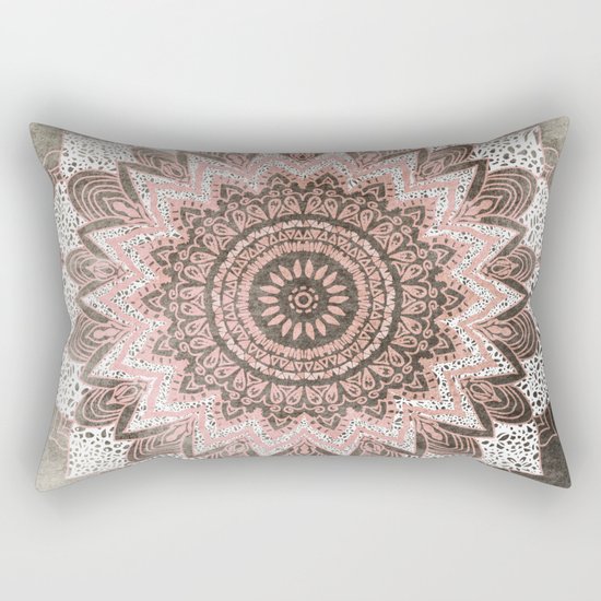 BOHOCHIC MANDALA IN CORAL Rectangular Pillow