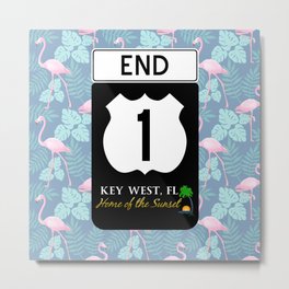 Highway A1A Sign Key West Florida Flamingos Metal Print | A1Ahwy, A1Ahighway, Keywestflorida, Florida, Digital, Floridaislands, A1A, Floridakeys, Keywest, Drawing 