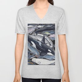 Dolphin, orca, beluga, narwhal & cie V Neck T Shirt